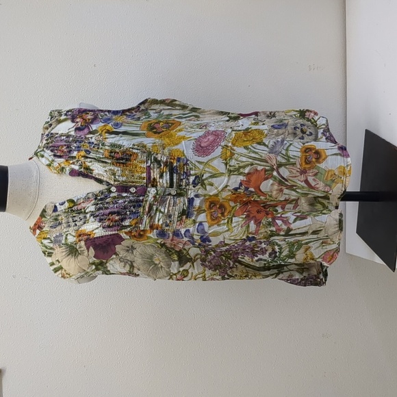 Magazine floral half button tank top size XL maximal - Picture 1 of 6